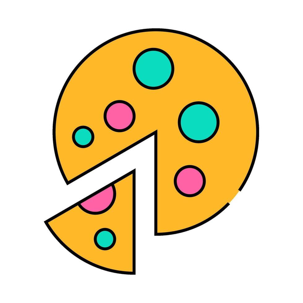 vegan pizza symbol illustration icon color illustration vector
