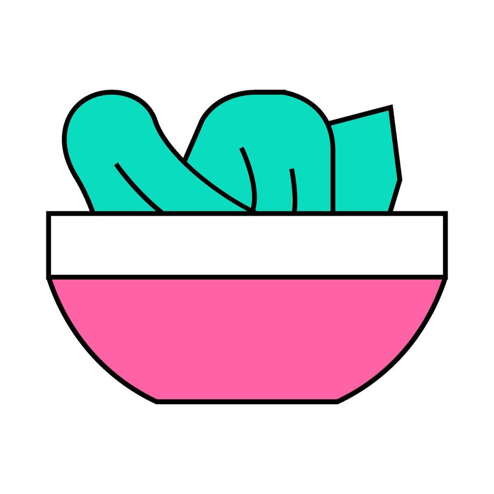 salad plate symbol illustration icon color illustration vector