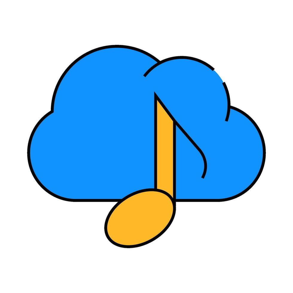 music cloud storage icon color illustration vector