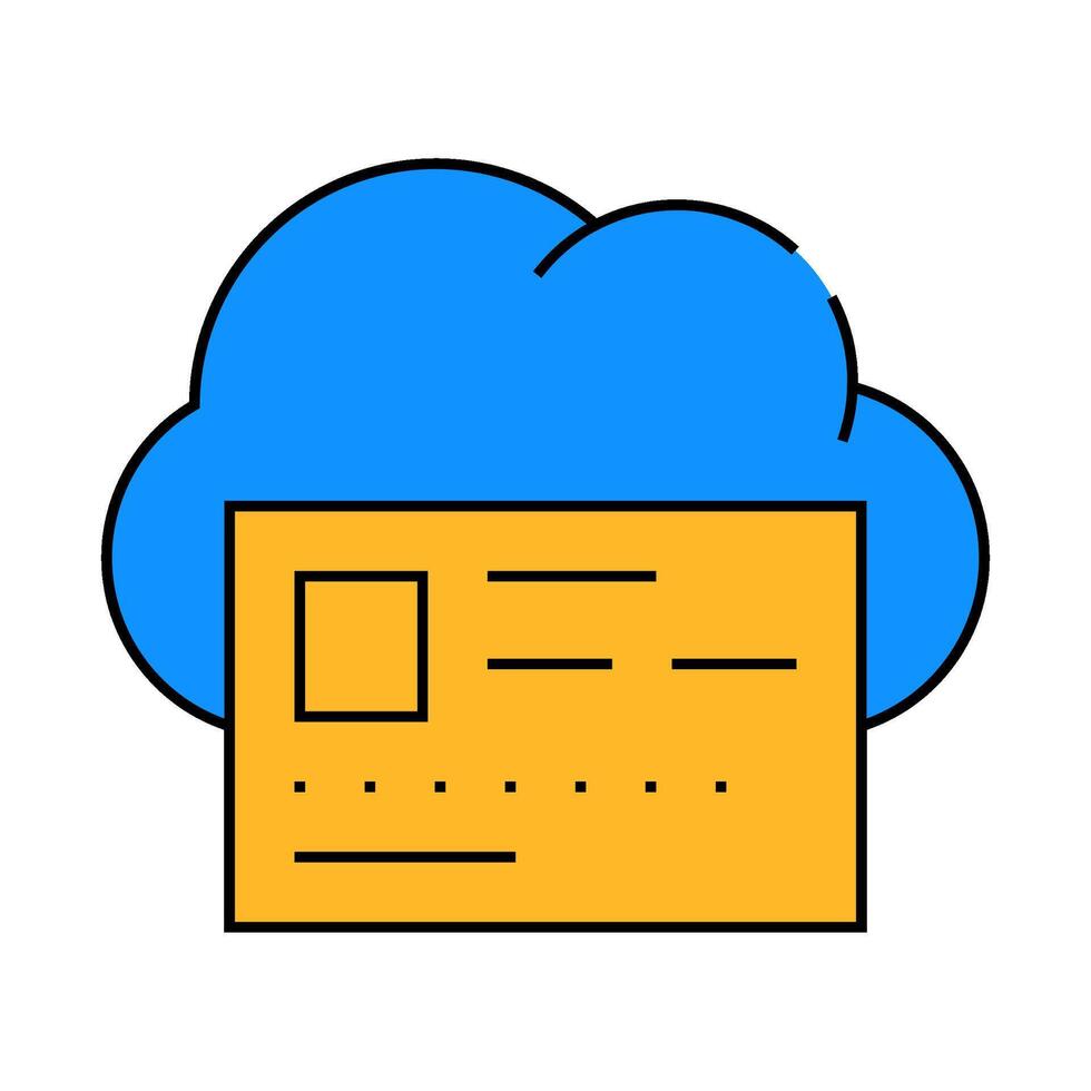 profile account inforamtion cloud storage icon color illustration vector