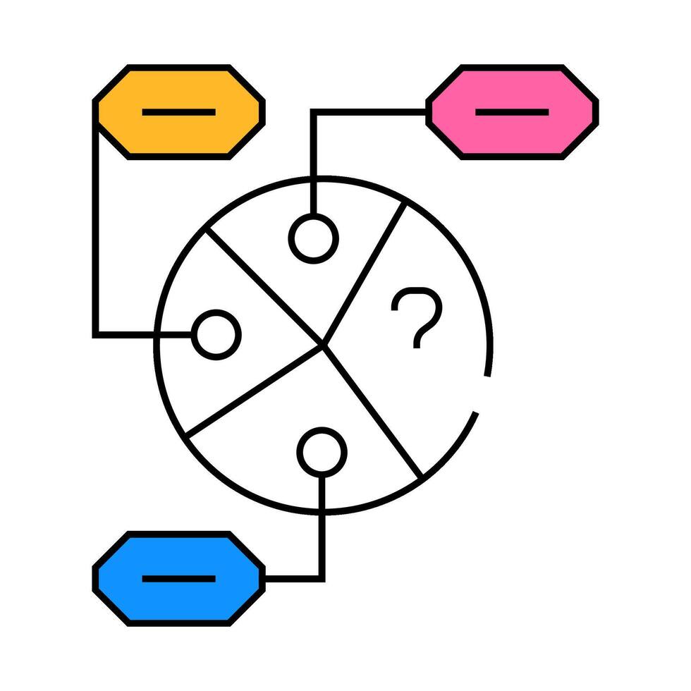strategy and analysis icon color illustration vector