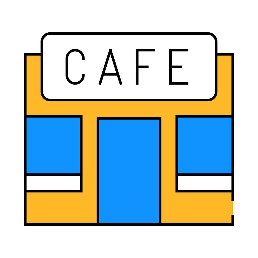 cafe building icon color illustration vector