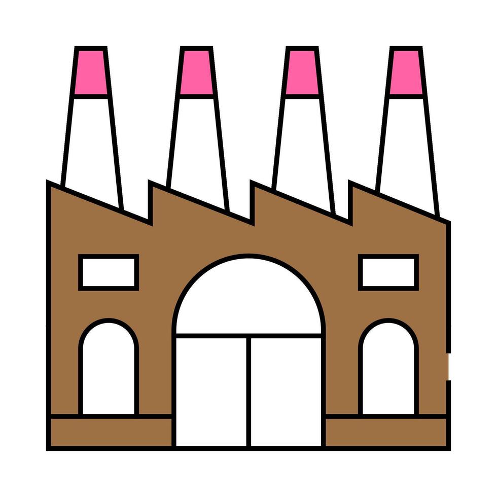 industry factory building icon color illustration vector