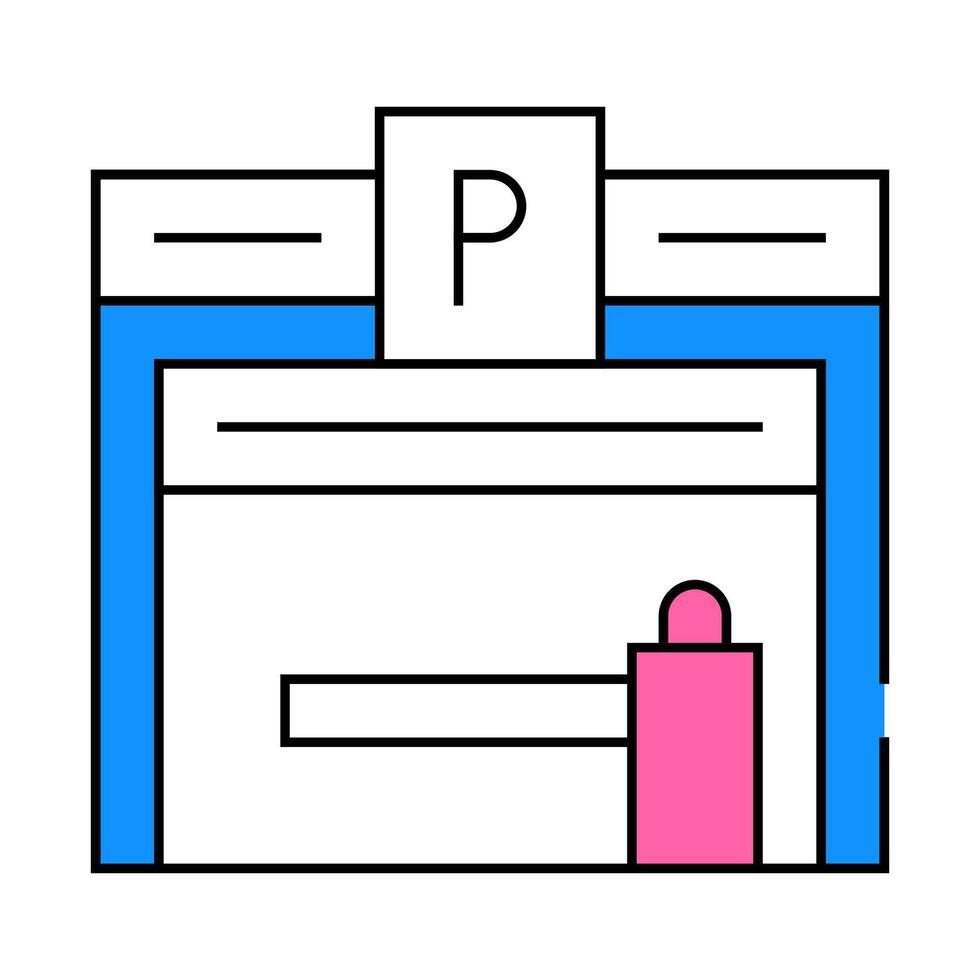 parking building icon color illustration vector