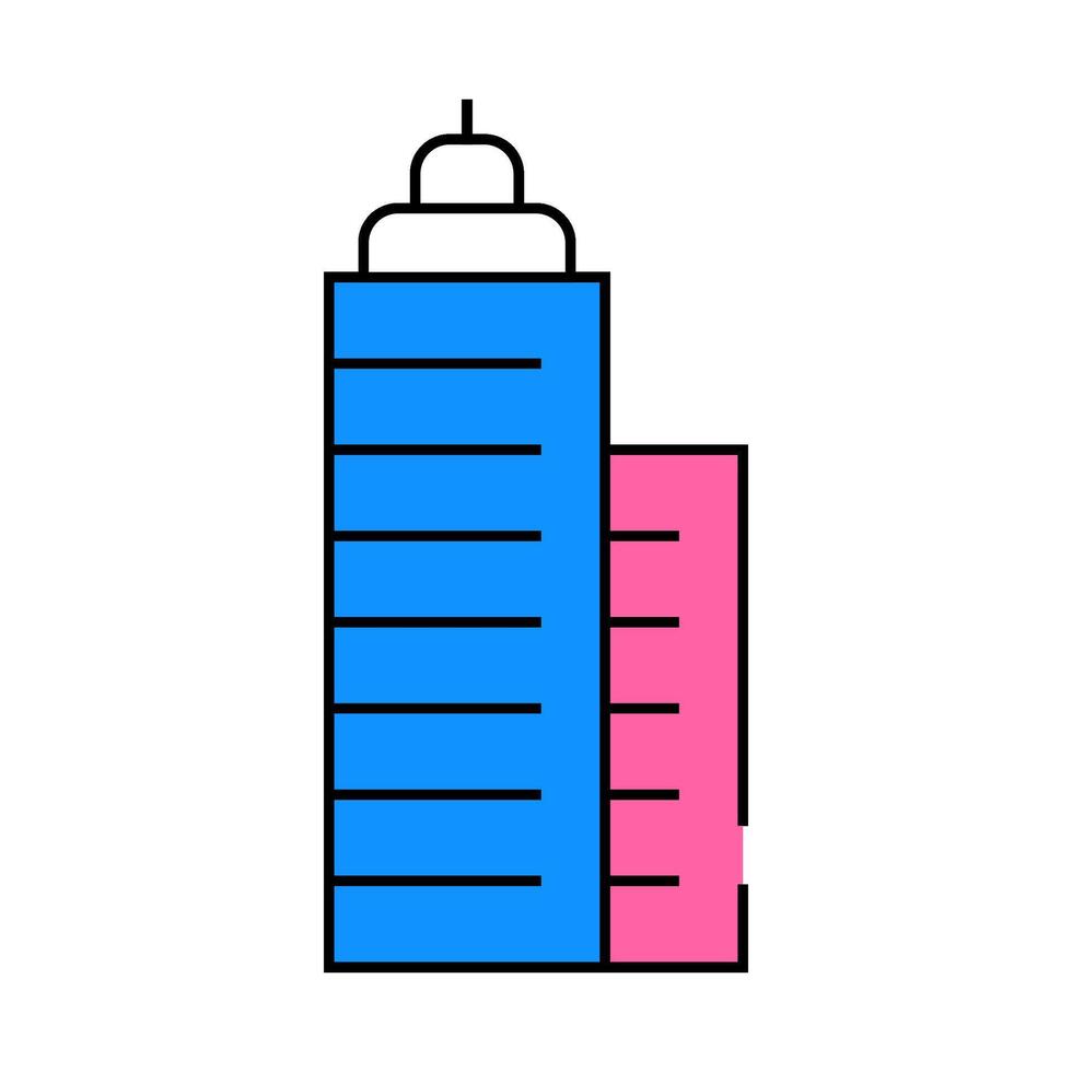 skyscraper building icon color illustration vector
