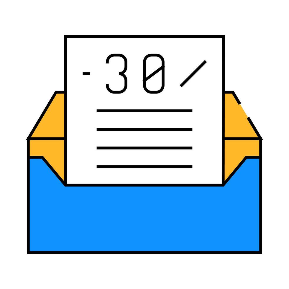 message with discount icon color illustration vector