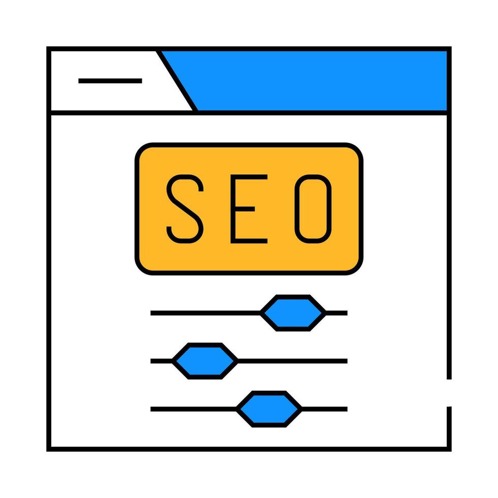 seo settings icon color illustration vector