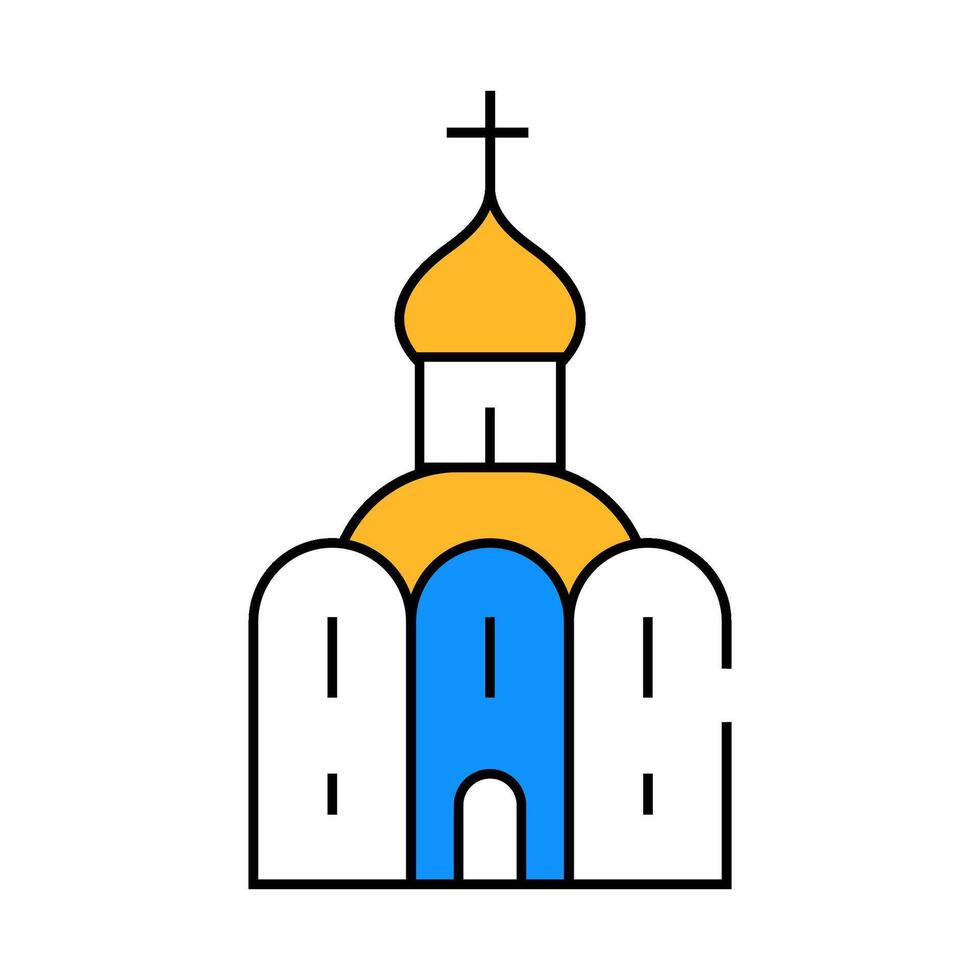 church building icon color illustration vector