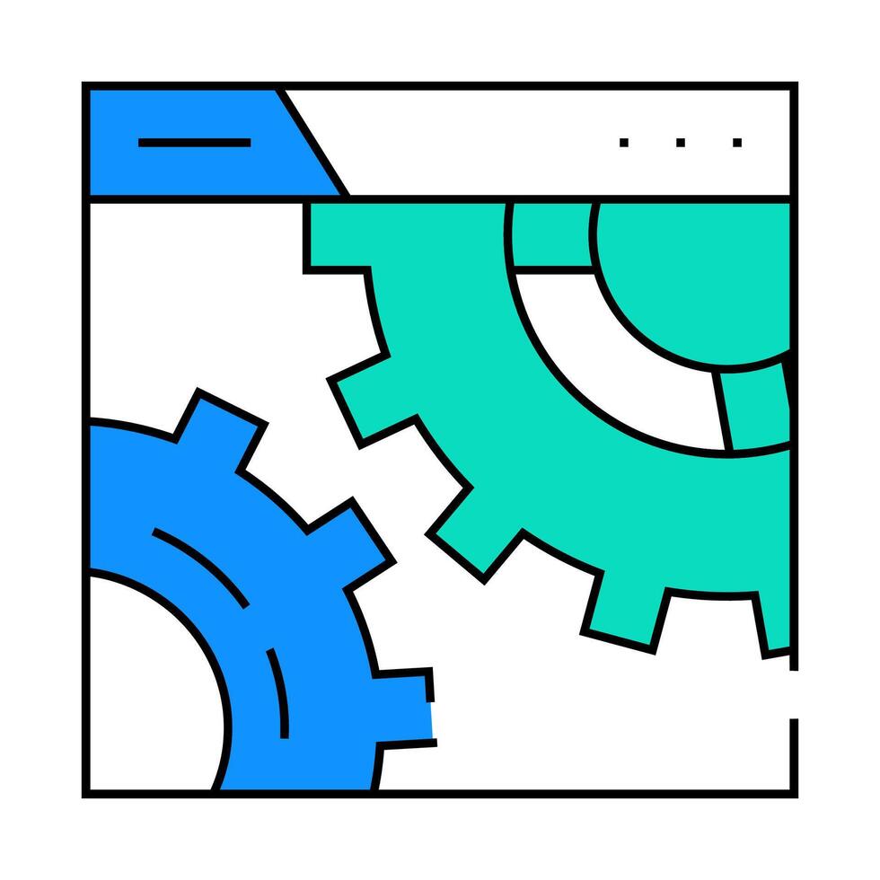 settings and seo optimization working mechanism icon color illustration vector