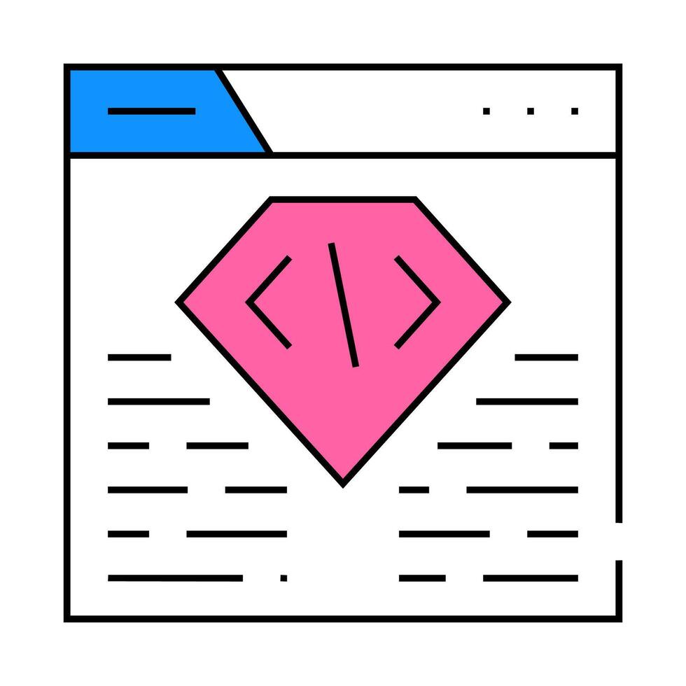 coding seo optimization icon color illustration vector