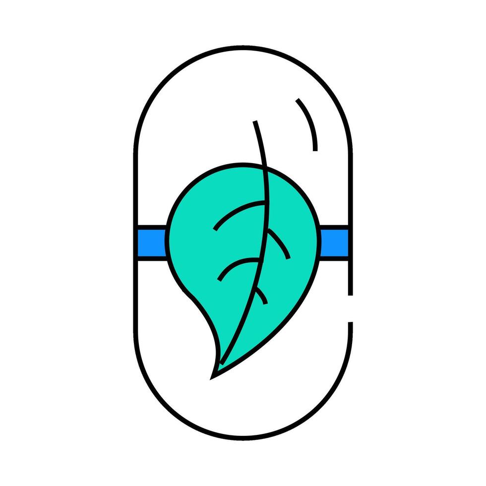 herbal medicine pill icon color illustration vector