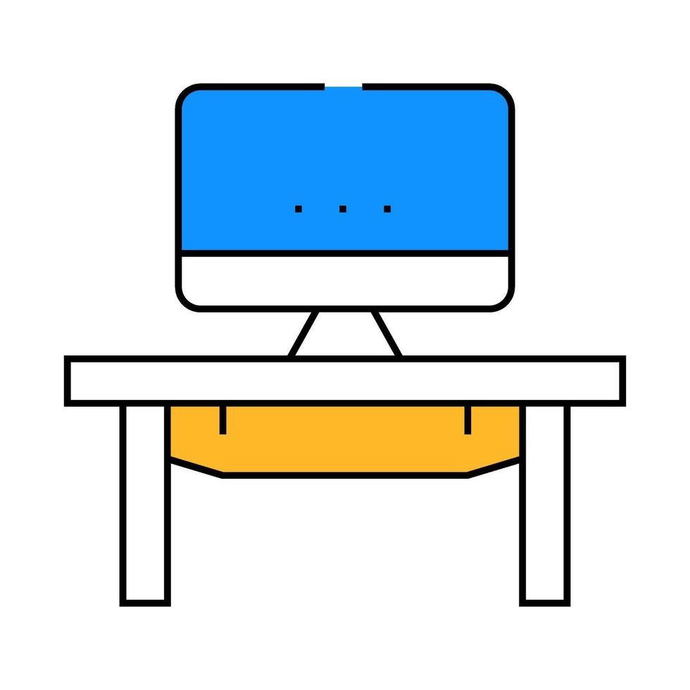 coworking workspace table icon color illustration vector