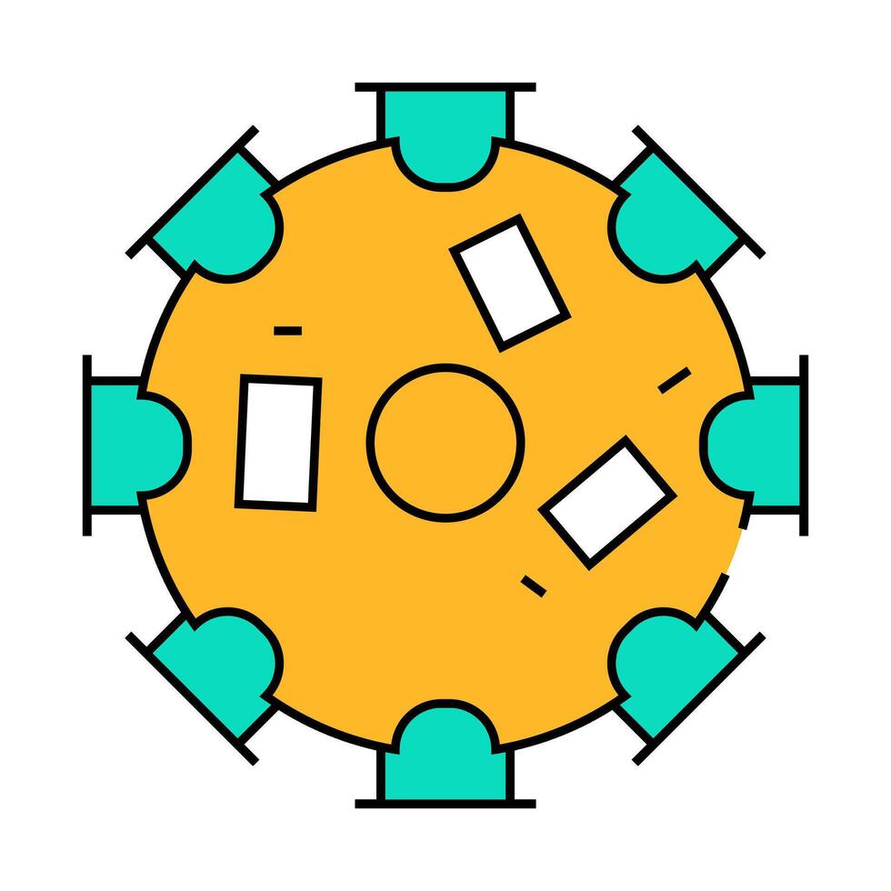 meeting table icon color illustration vector