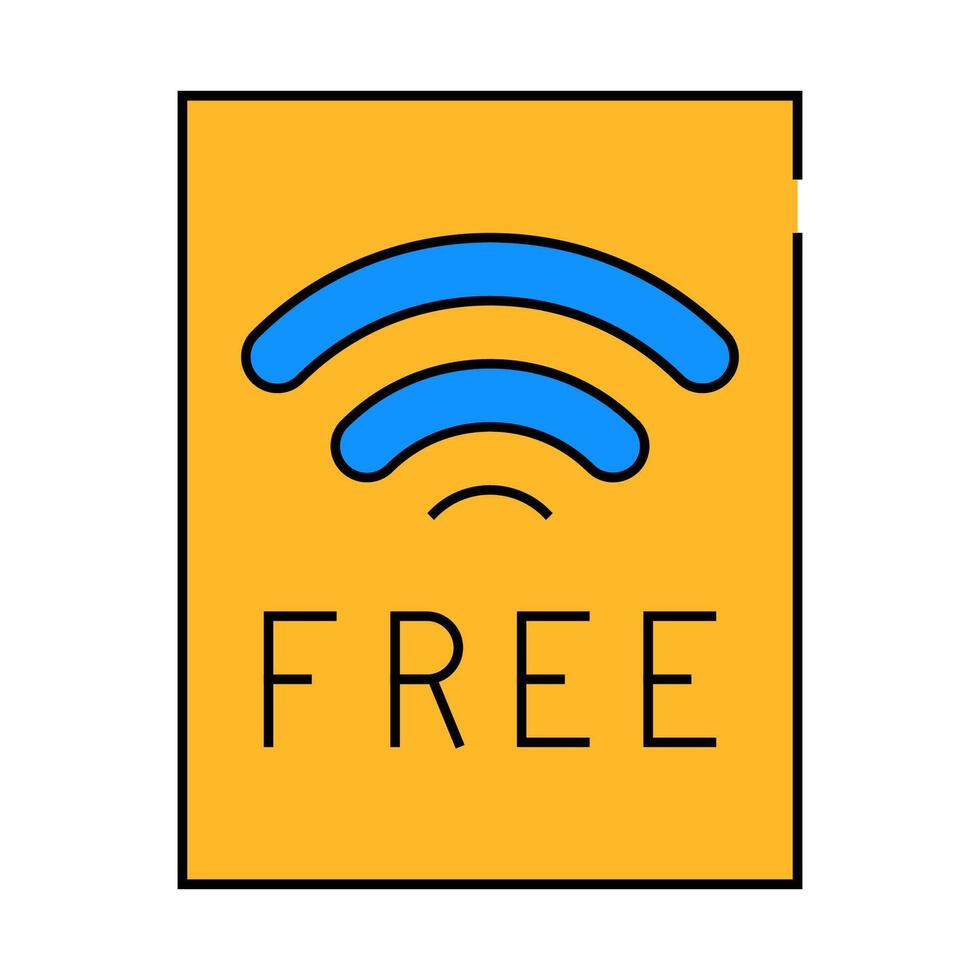 free wifi plate icon color illustration vector