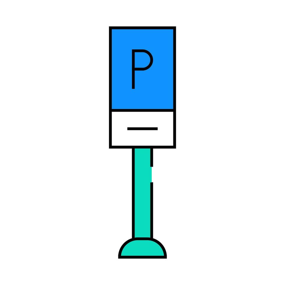 parking sign icon color illustration vector