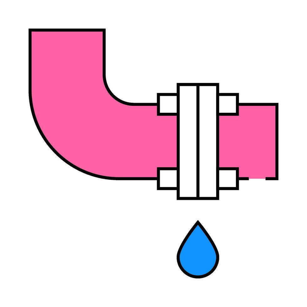 leaking pipe icon color illustration vector