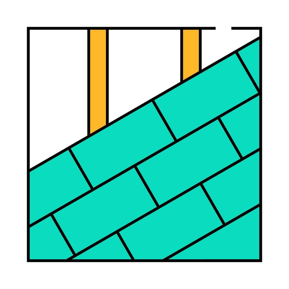 roof tiles laying icon color illustration vector