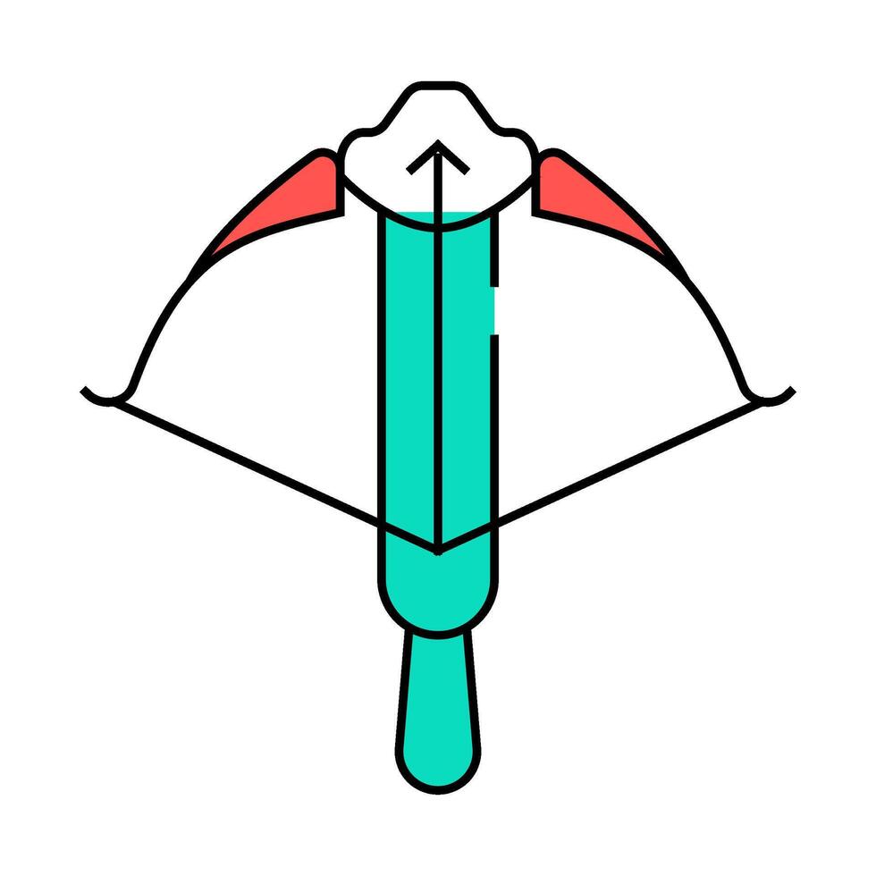 crossbow medieval weapon icon color illustration vector