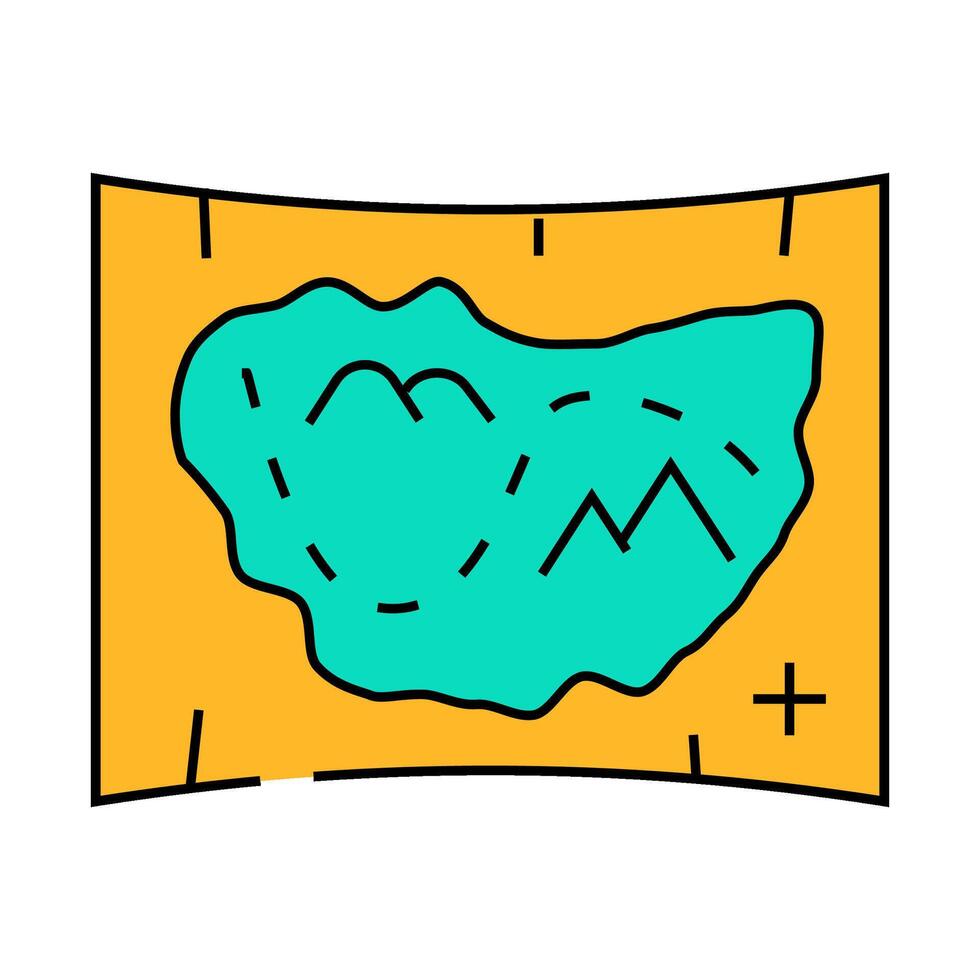 medieval map icon color illustration vector