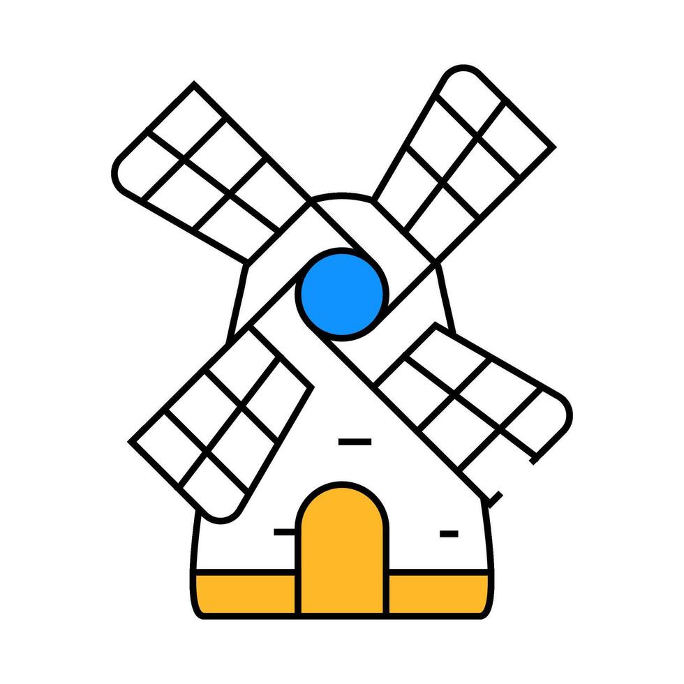 mill building icon color illustration vector