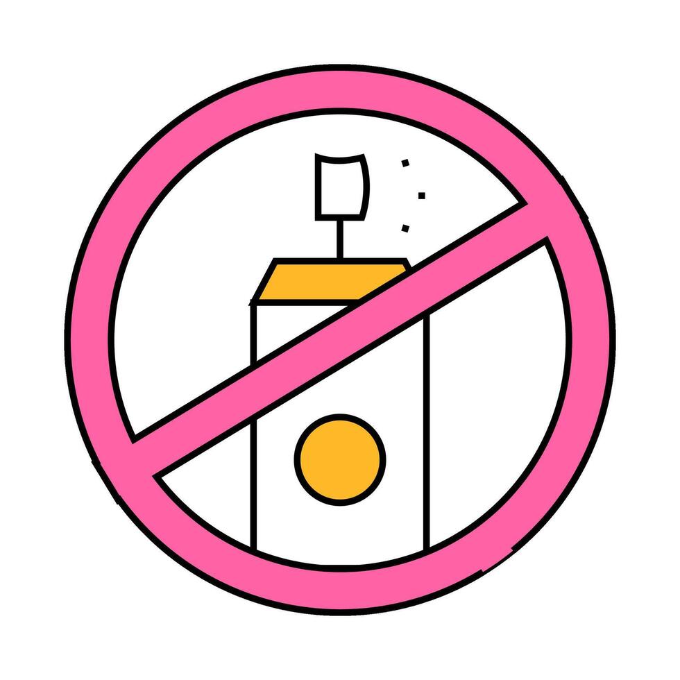 pesticide free spray crossed out sign icon color illustration vector