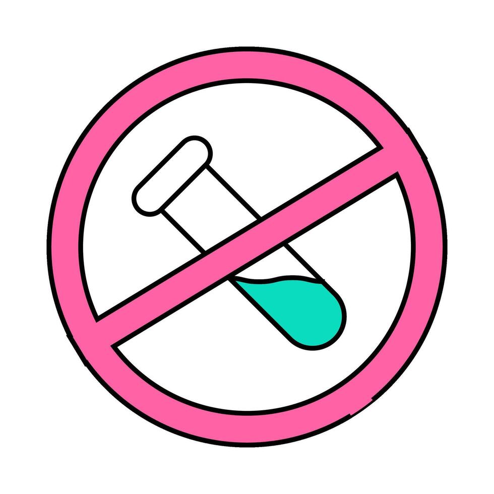 gmo free flask crossed out mark icon color illustration vector
