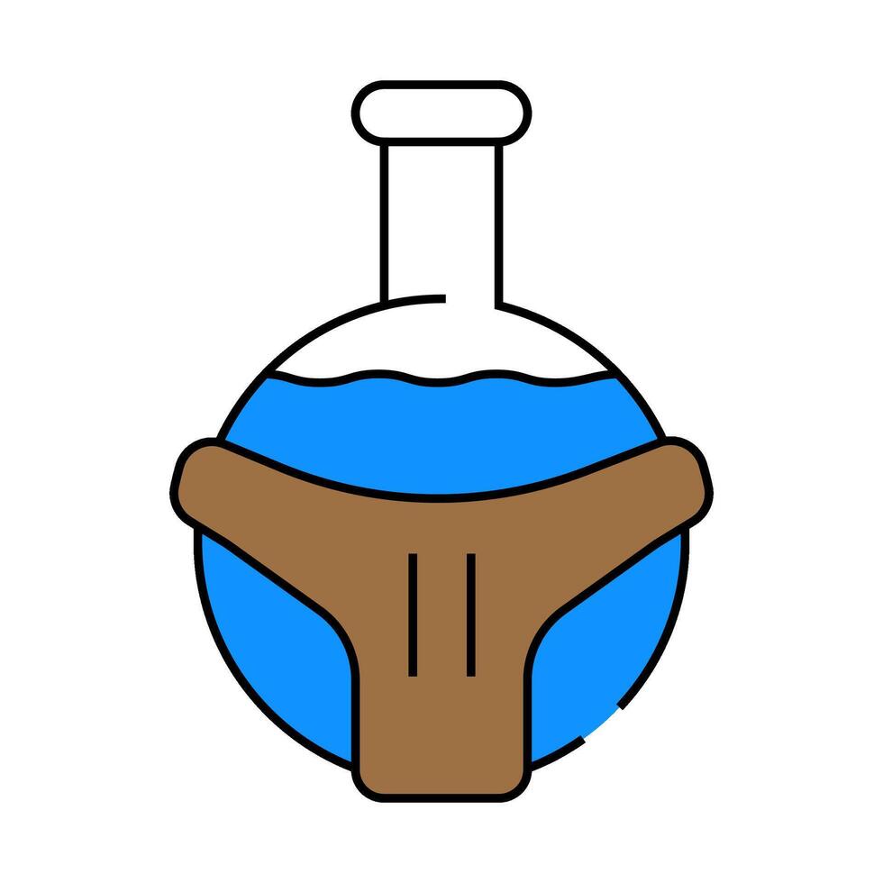 flask with liquid icon color illustration vector