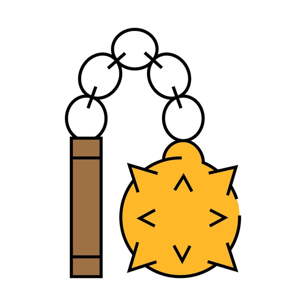 mace weapon icon color illustration vector