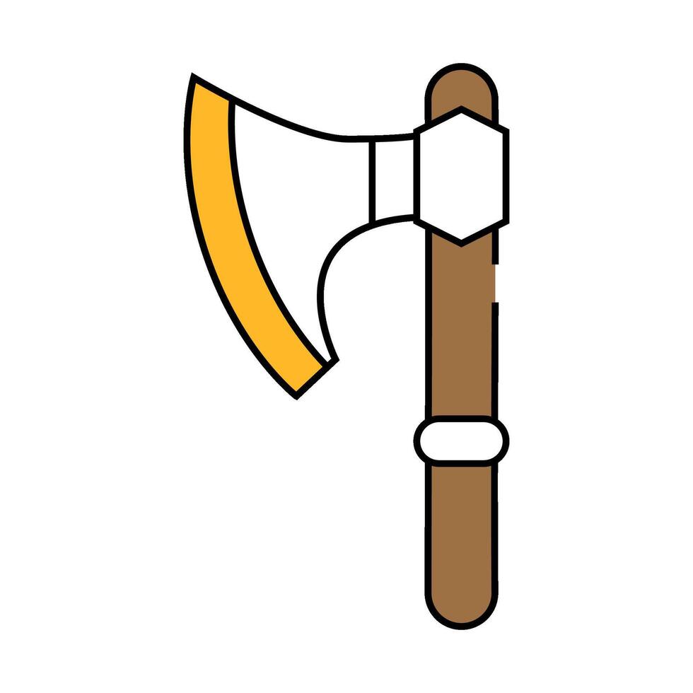 ax weapon icon color illustration vector