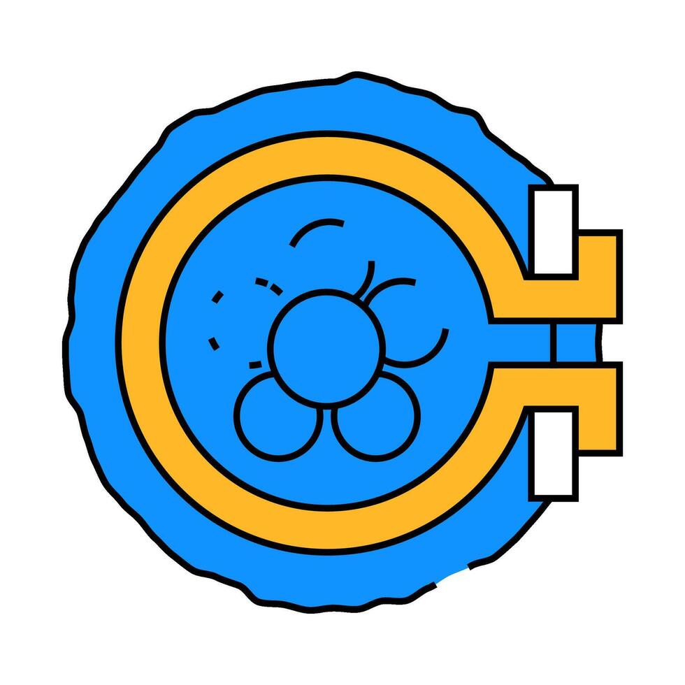 embroidering flower in embroidery hoop icon color illustration vector