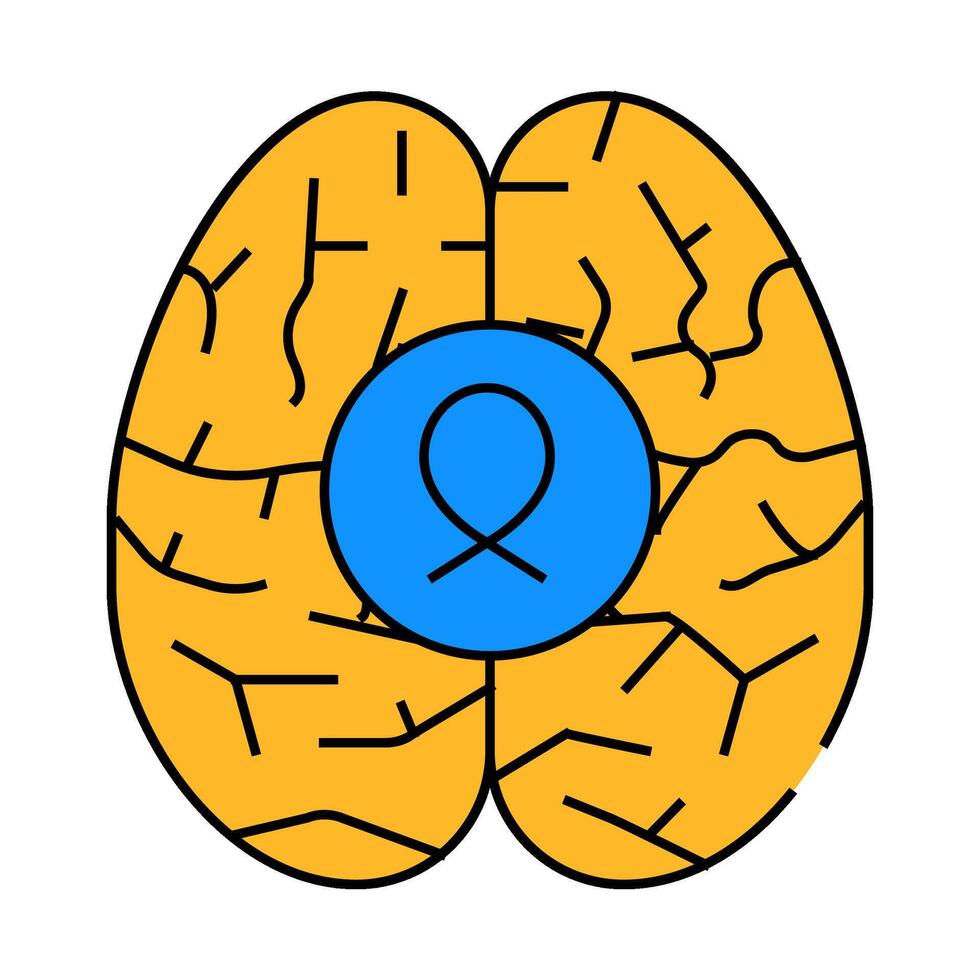 brain cancer sign icon color illustration vector