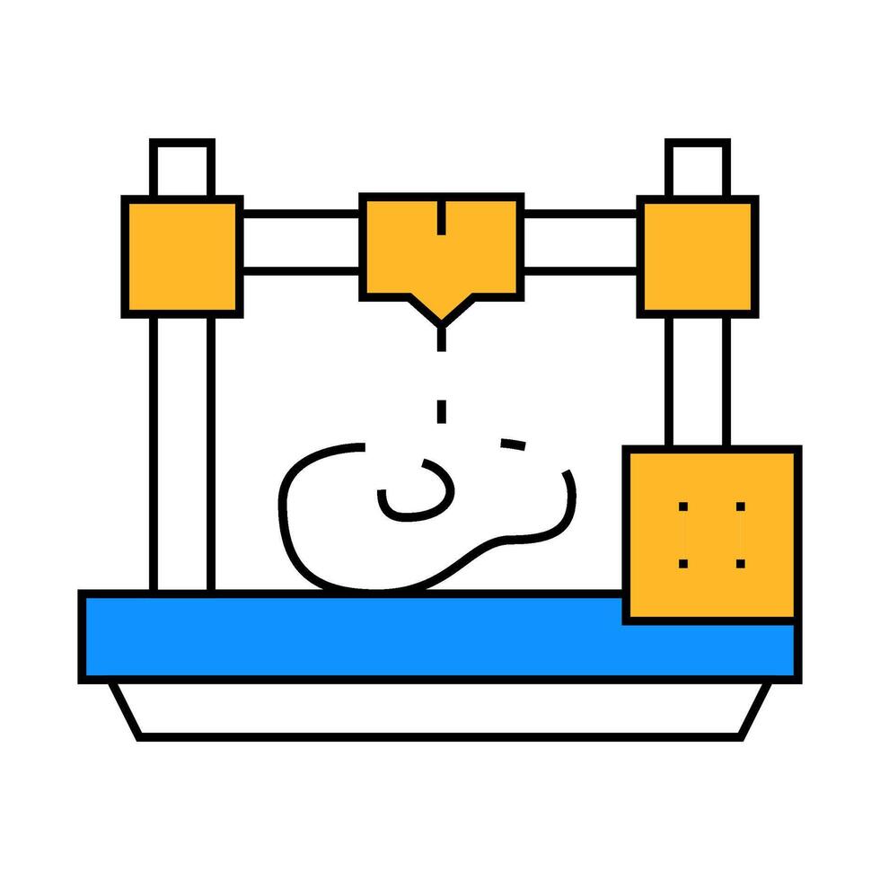 printing prostheses on 3d printer icon color illustration vector