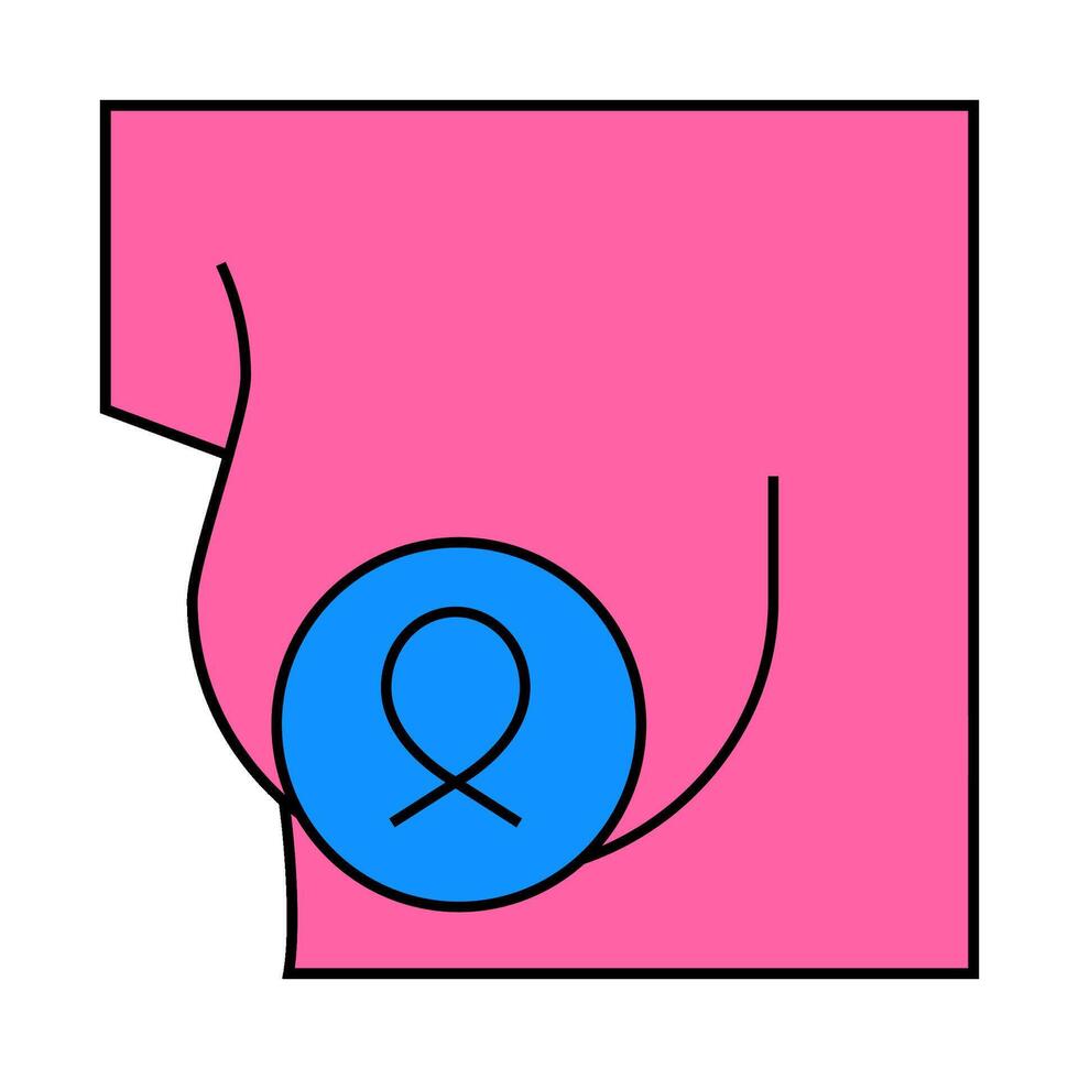 breast cancer sign icon color illustration vector