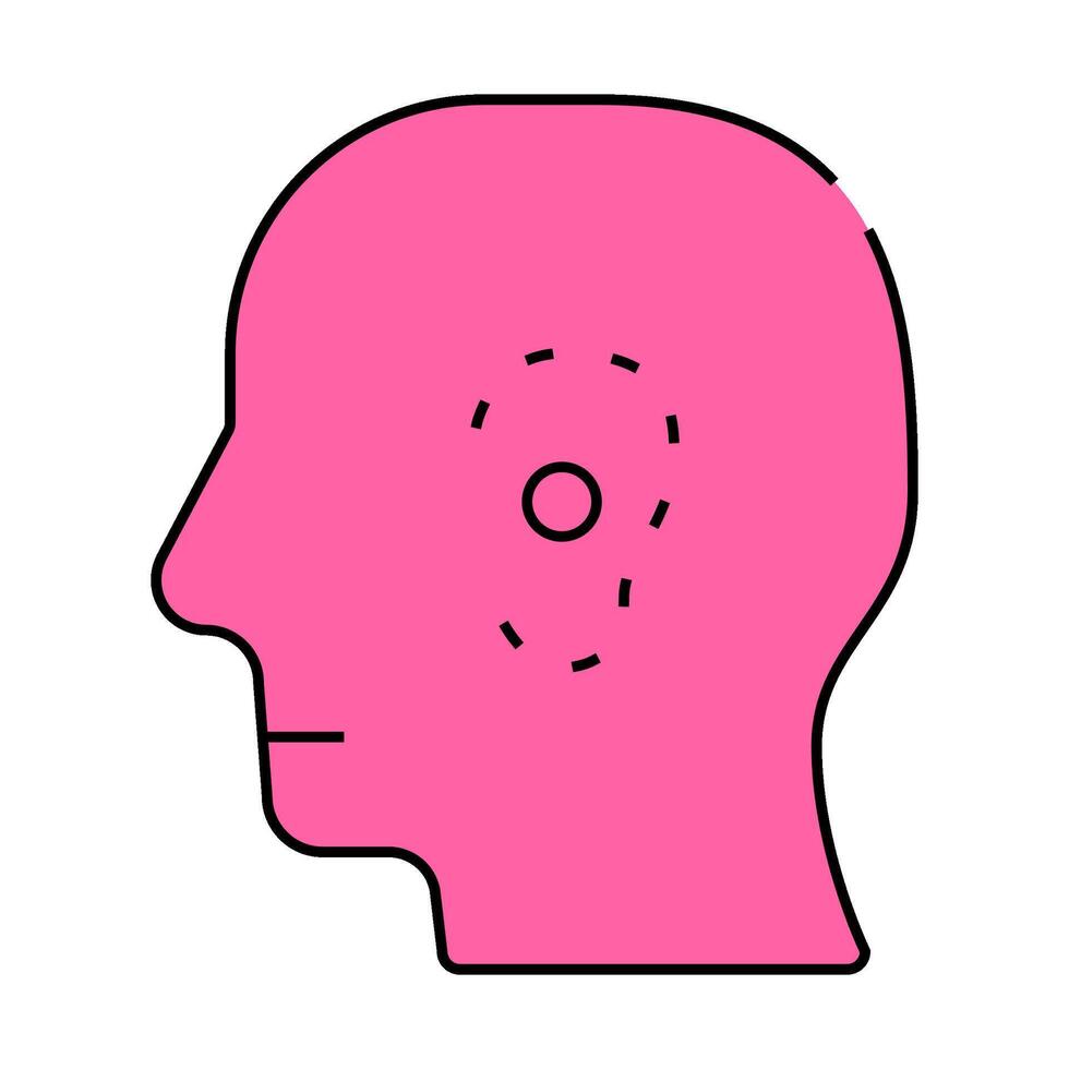 plastic surgery, ear loss icon color illustration vector