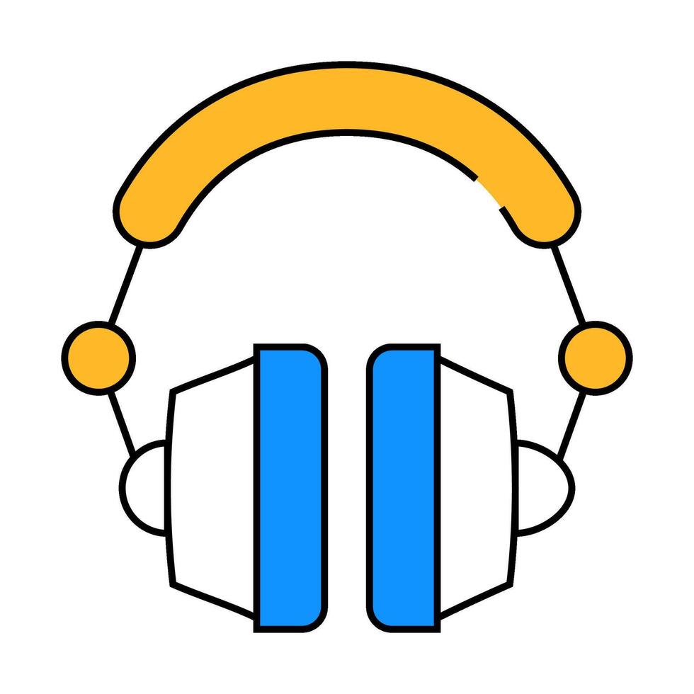 earphones device sign icon color illustration vector