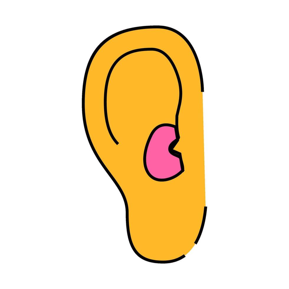 otitis disease sign icon color illustration vector