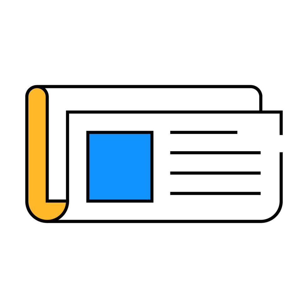 newspaper roll sign icon color illustration vector