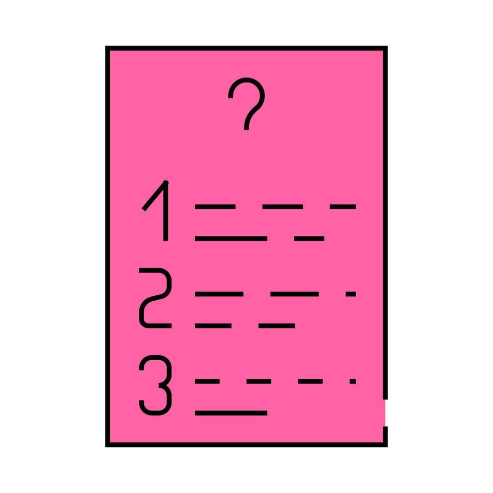 questions list sign icon color illustration vector
