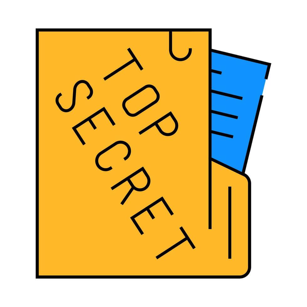 top secret documents icon color illustration vector