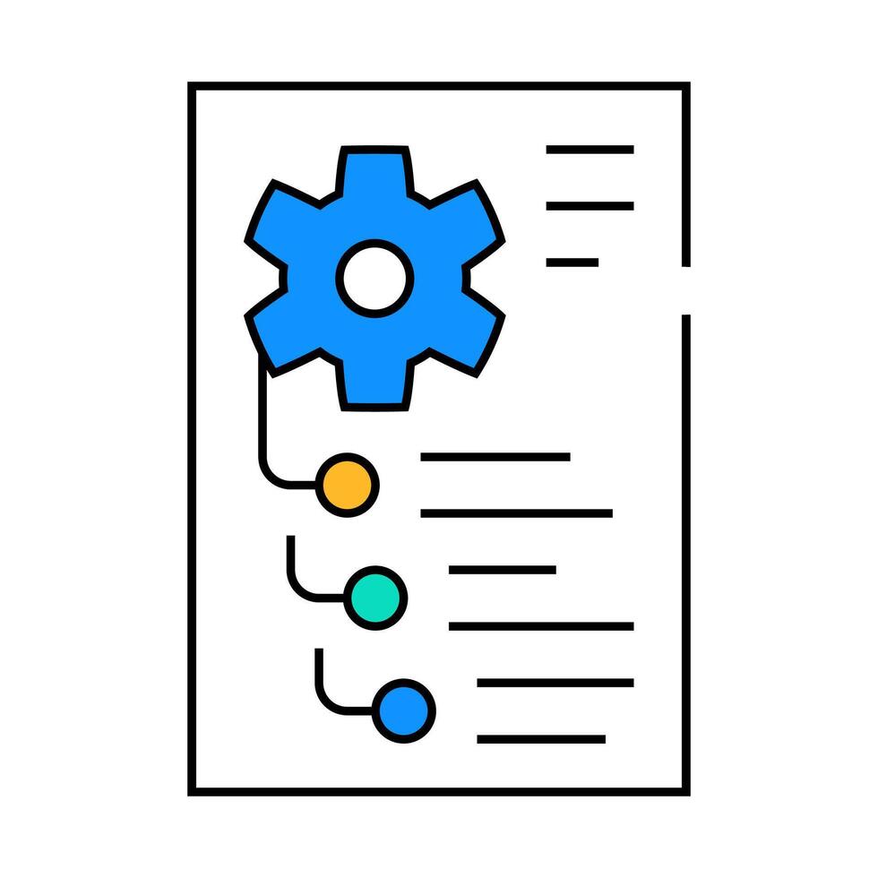 mechanism instruction paper list icon color illustration vector