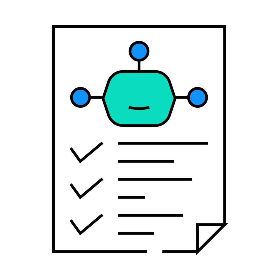 robot task list icon color illustration vector