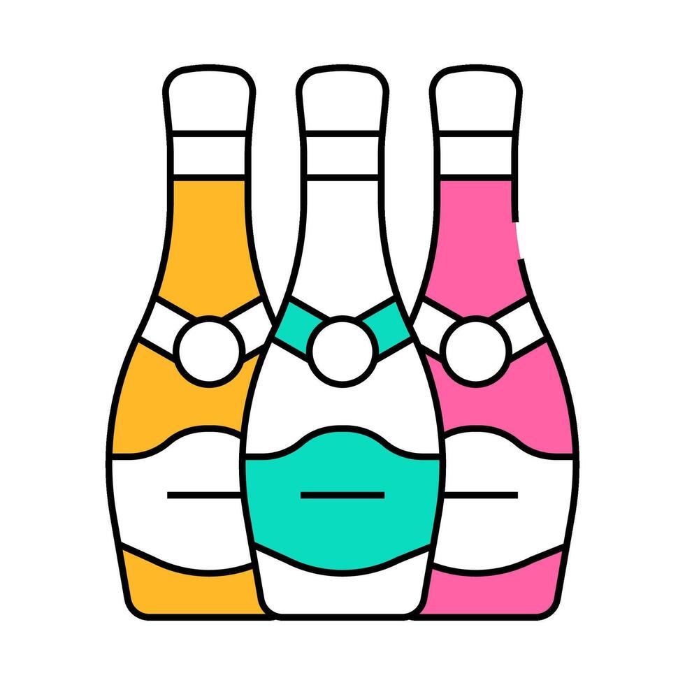champagne bottles sign icon color illustration vector
