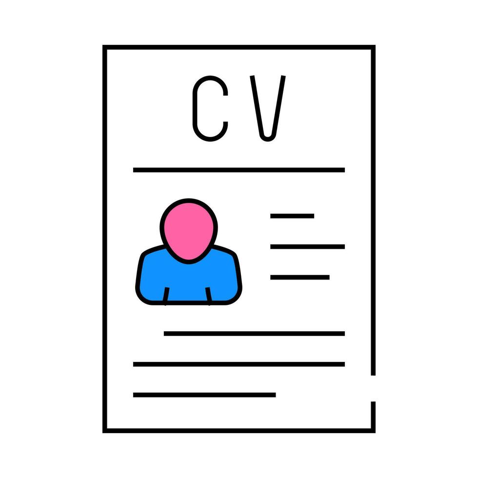 curriculum vitae cv icon color illustration vector