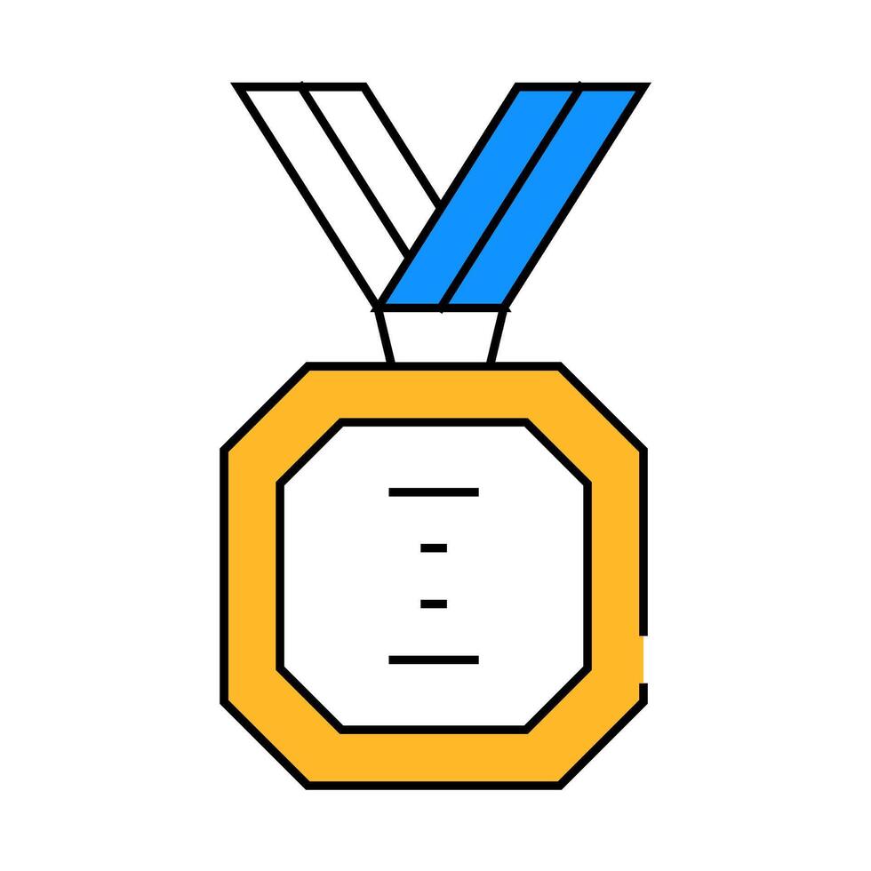 golden medal sign icon color illustration vector