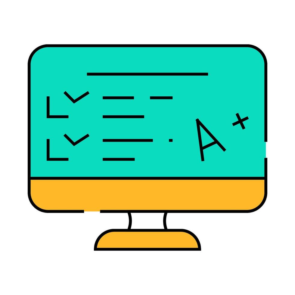 electronic test result icon color illustration vector
