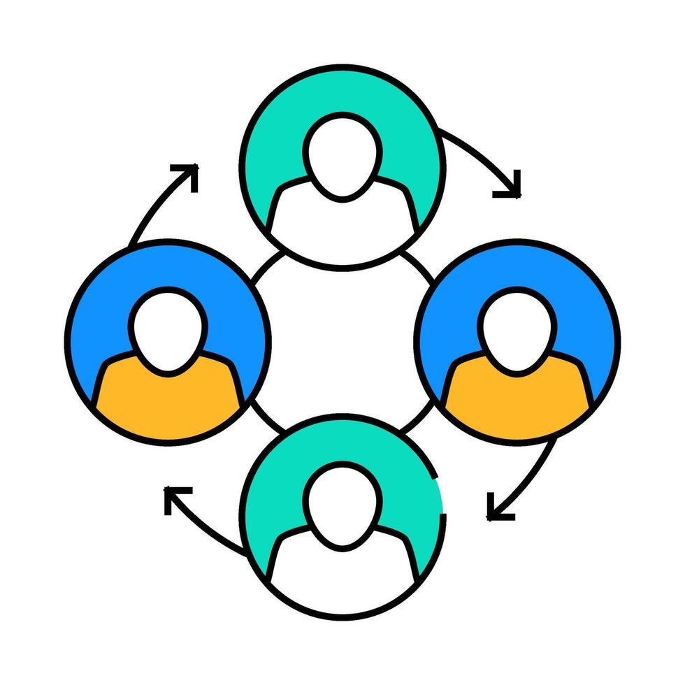 teamwork colleagues sign icon color illustration vector