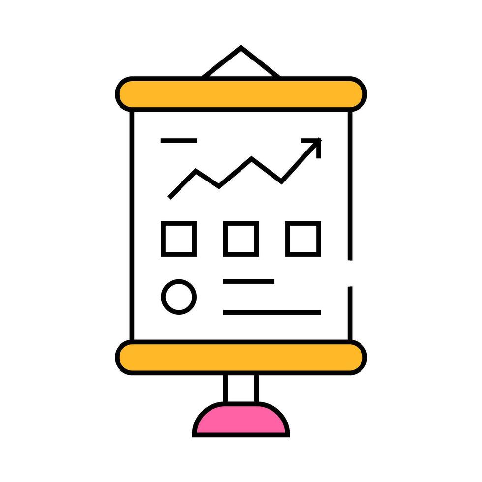 business presentation sign icon color illustration vector