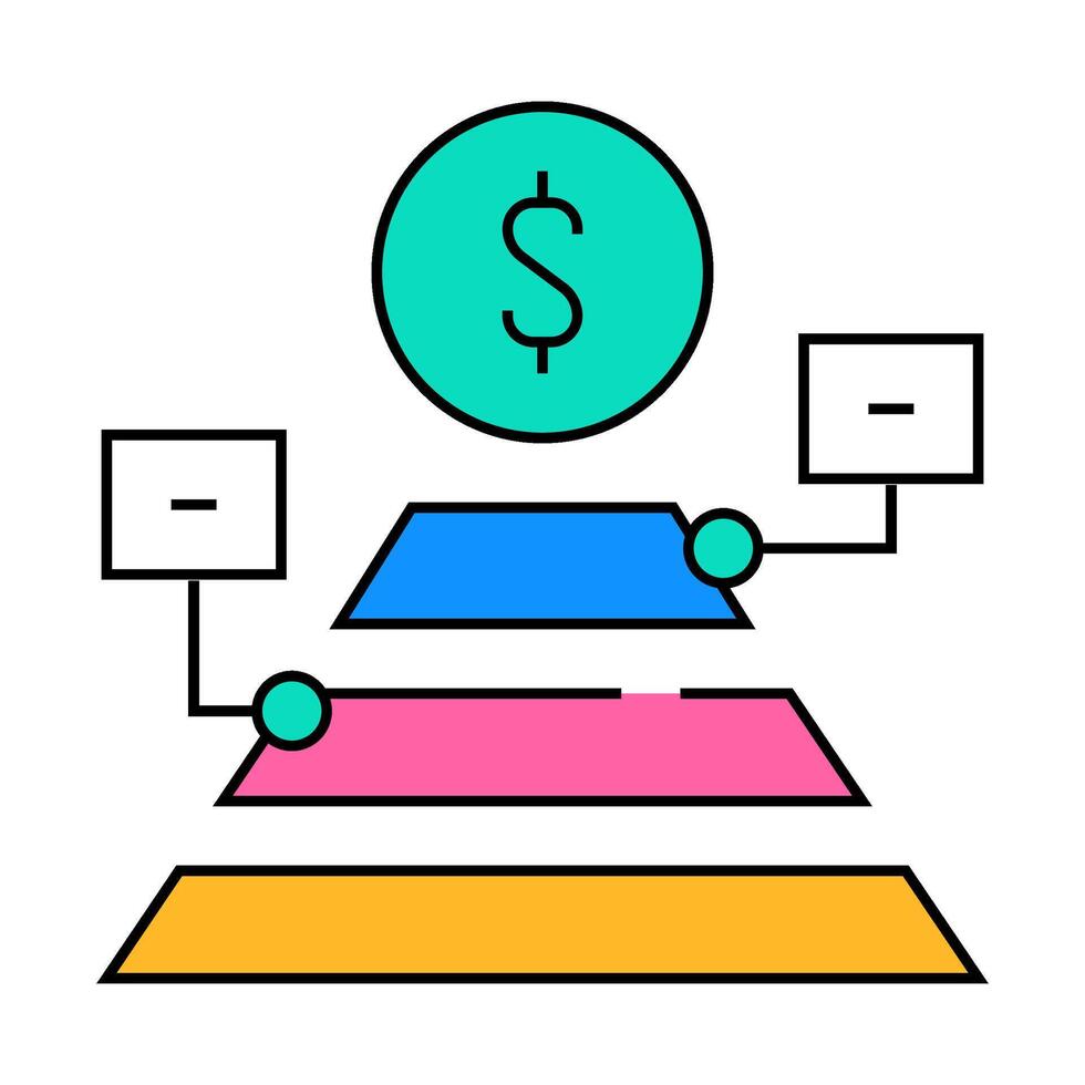 maslow pyramid sign icon color illustration vector