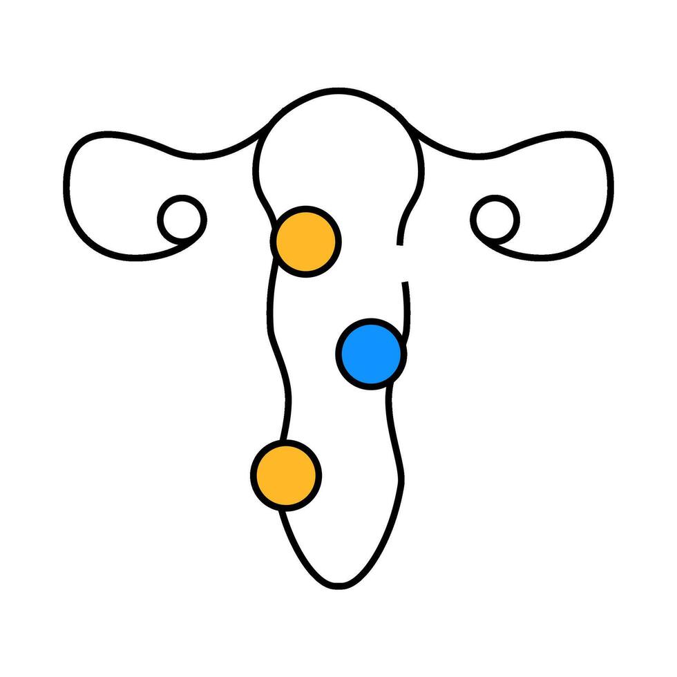 pathology of cervix icon color illustration vector