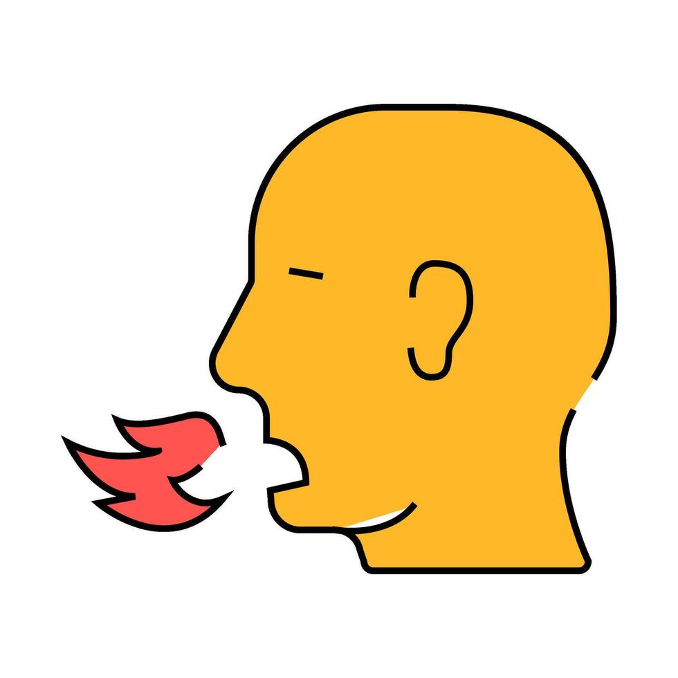 fire breathing man icon color illustration vector